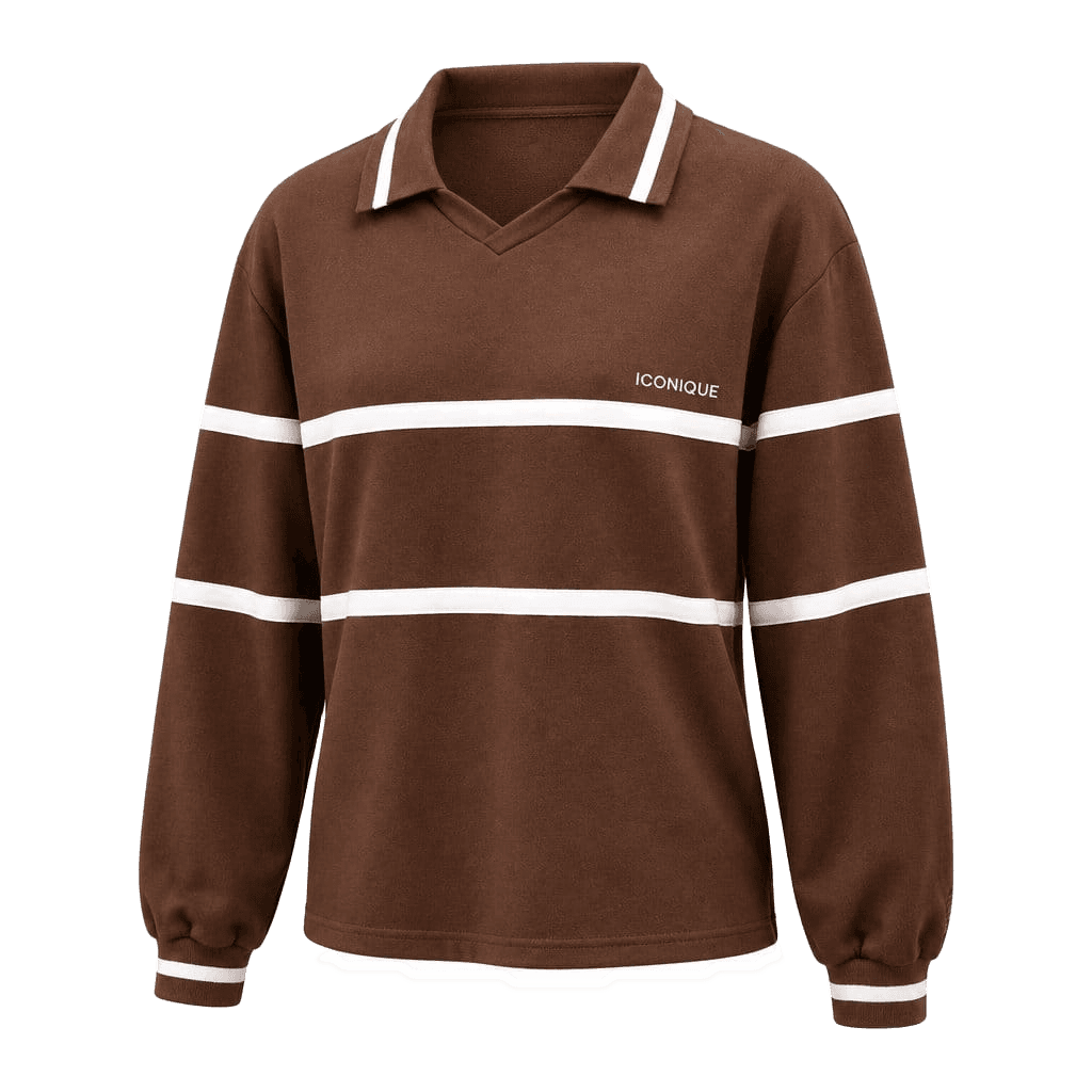 Iconique Felpa marrone bande bianche by Iconique — Tute, Marrone bande bianche