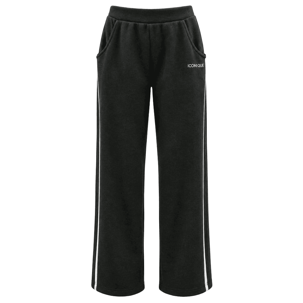 Iconique Pantalone nero con banda by Iconique — Tute, Nero banda bianca